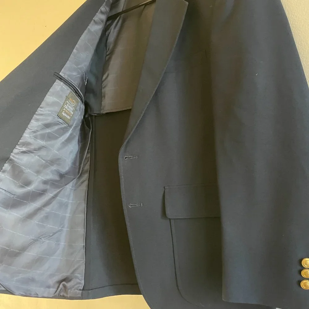Perma-Prest Navy Suit Jacket - Picture 10 of 11